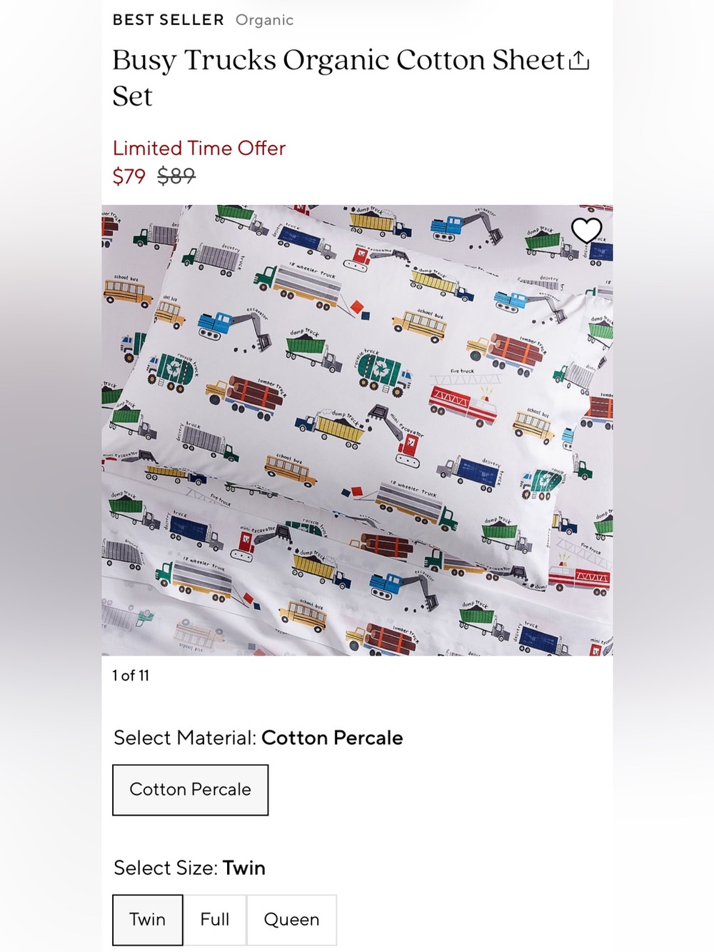 NWT Pottery Barn Kids Sheet Set